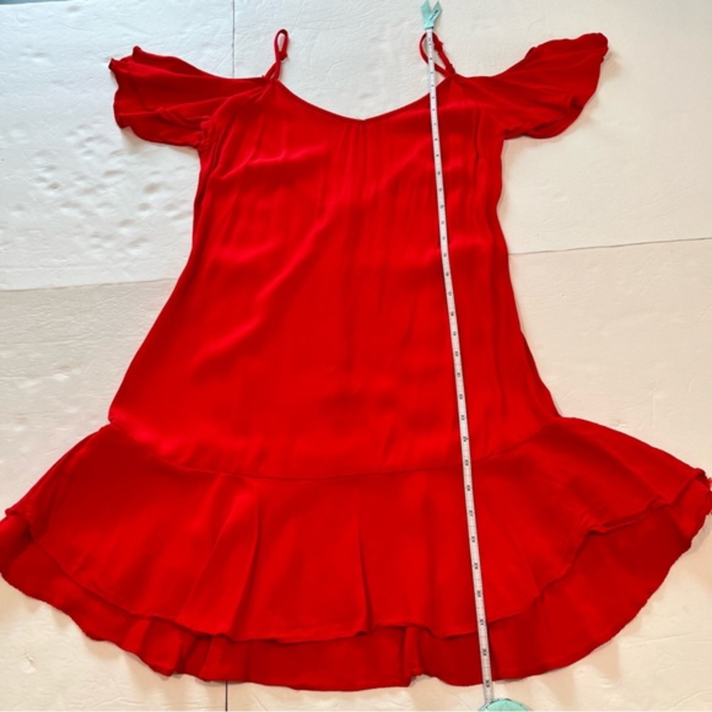 💃🏻Lulus Red Ruffled Up Cold Shoulder Backless Mini Dress‎ - Picture 11 of 13
